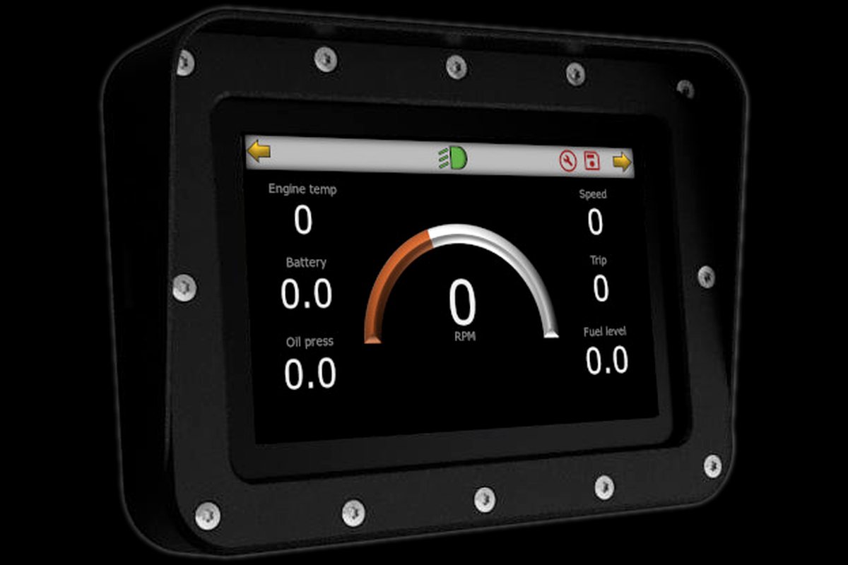 5 inch CAN display showing a gauge page